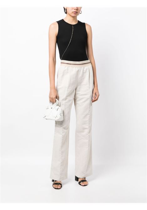 White logo-waistband pleated cargo trousers - women HELMUT LANG | N04HW206C05